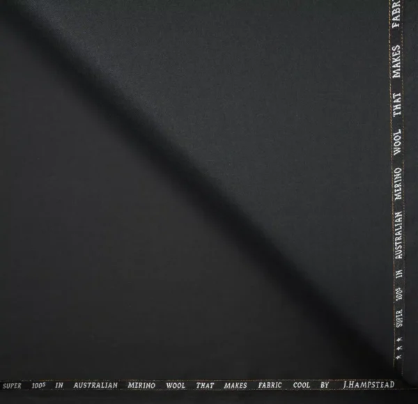 J.Hampstead | Classic Black Unstitched Suiting Fabric | 100s Count & 20% Australian Merino Wool - Image 3