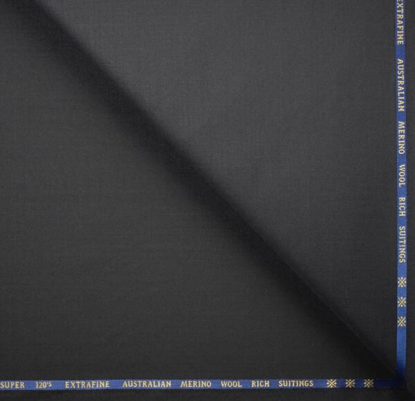 Stylish Super Black Fabric | 120s Count & 30% Australian Merino Wool | Cavalero Italy - Image 2