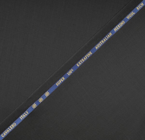 Stylish Super Black Fabric | 120s Count & 30% Australian Merino Wool | Cavalero Italy - Image 3