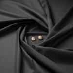 Stylish Super Black Fabric | 120s Count & 30% Australian Merino Wool | Cavalero Italy