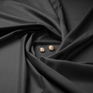 Stylish Super Black Fabric | 120s Count & 30% Australian Merino Wool | Cavalero Italy