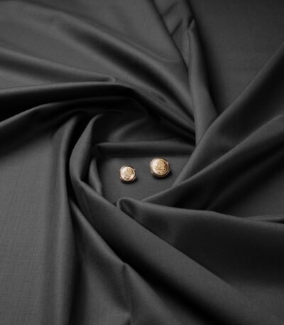 Stylish Super Black Fabric | 120s Count & 30% Australian Merino Wool | Cavalero Italy
