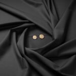 Elegant Black Fabric 170s Count & 65% Australian Merino Wool Cavalero Italy
