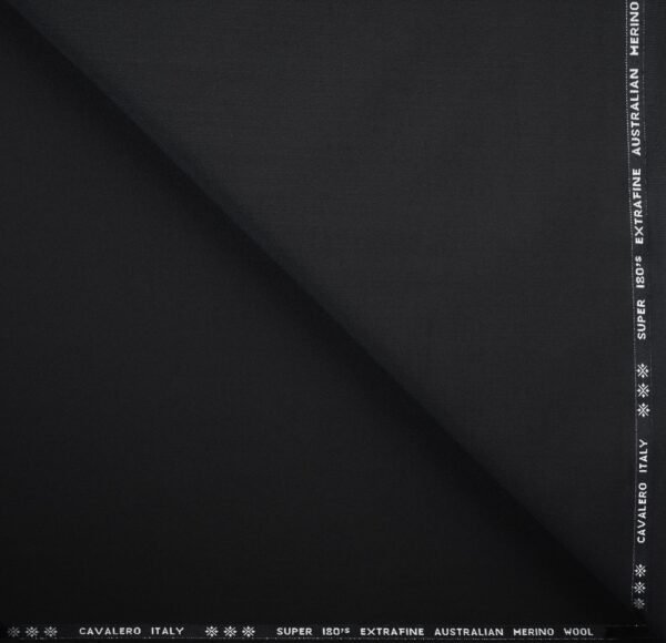 Ultra-Premium Z Black Fabric | 180s Count & 95% Australian Merino Wool | Cavalero Italy - Image 2