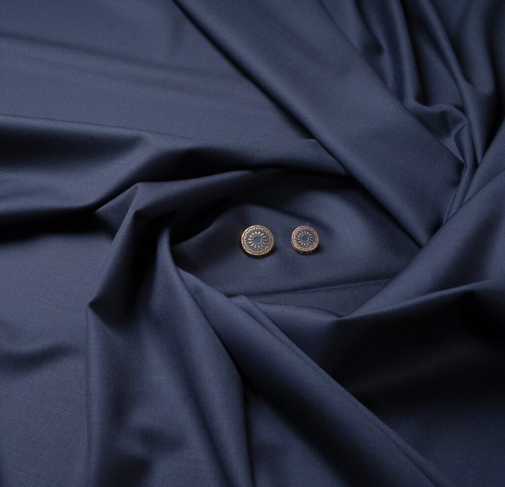 Elegant Super Blue Fabric | 170s Count & 65% Australian Merino Wool | Cavalero Italy