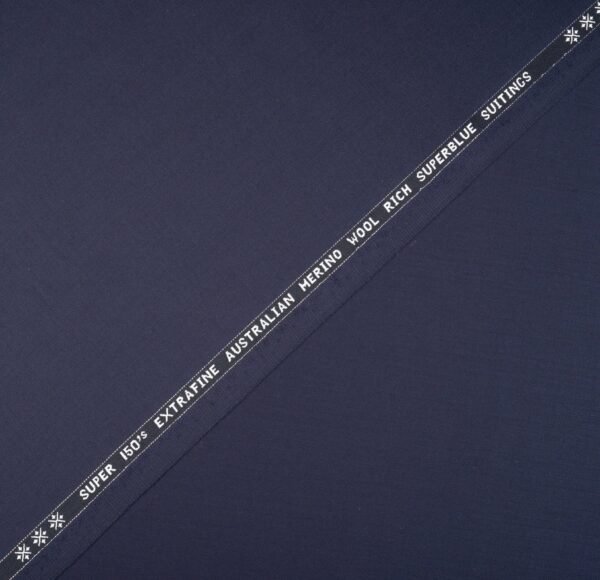 Cavalero Italy | Super Z-Blue Unstitched Suiting Fabric | 150s Counts & 95% Australian Marino Wool - Image 2
