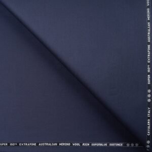 Cavalero Italy | Super Z-Blue Unstitched Suiting Fabric | 150s Counts & 95% Australian Marino Wool - Image 3