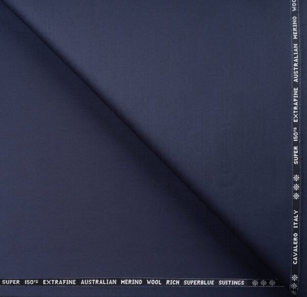 Cavalero Italy | Super Z-Blue Unstitched Suiting Fabric | 150s Counts & 95% Australian Marino Wool - Image 3