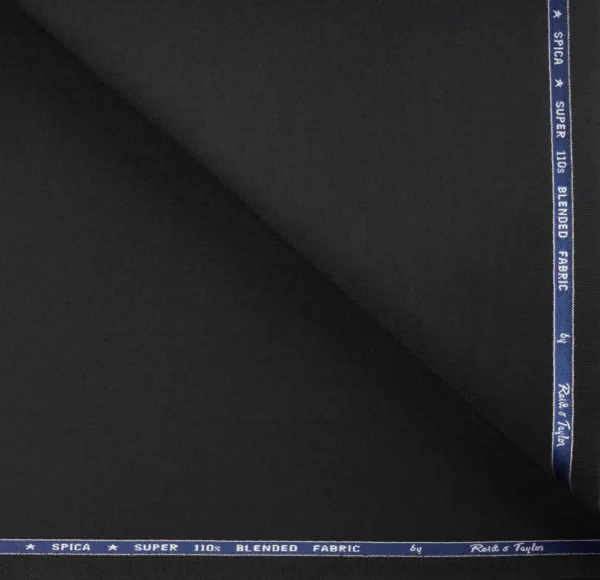 Reid & Taylor | Premium Black Fabric | 110s Count & 45% Australian Merino Wool Suiting (Unstitched) - Image 2