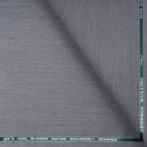 Premium Light Grey Fabric (Unstitched) | 100s Counts & 20% Marino Wool | Georgia Gullini - Image 3