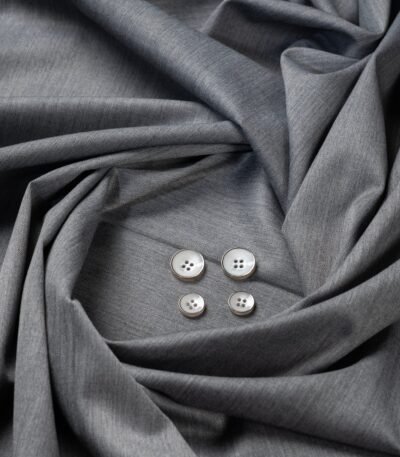 Premium Light Grey Fabric | 100s Counts & 20% Marino Wool | Georgia Gullini | The Fashion Fabric