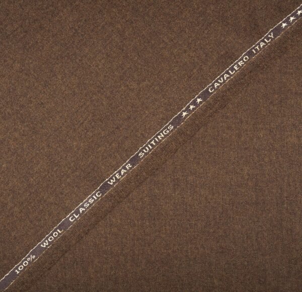 Premium Brown Fabric | 100% Wool Suiting Fabric | Cavalero Italy - Image 2