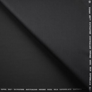 Super Z-Black Fabric | 150s Counts & 95% Australian Marino wool | Cavalero Italy - Image 3