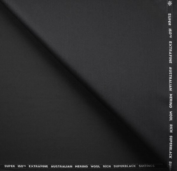 Super Z-Black Fabric | 150s Counts & 95% Australian Marino wool | Cavalero Italy - Image 3