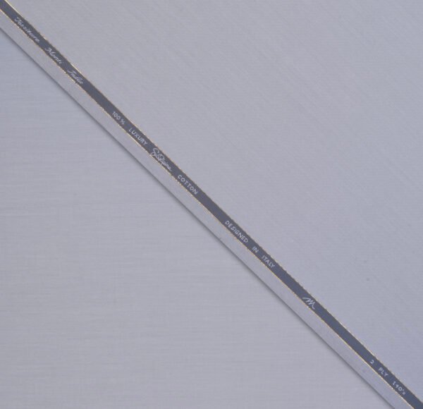 Tessitura Monti India 100% Luxury Supima Cotton 2 Ply 140’s Shirt Fabric (Light Grey) - Image 2