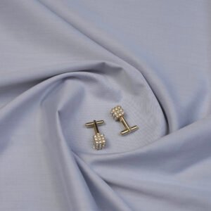 Tessitura Monti India 100% Luxury Supima Cotton 2 Ply 140’s Shirt Fabric (Light Grey) by fashion fabric