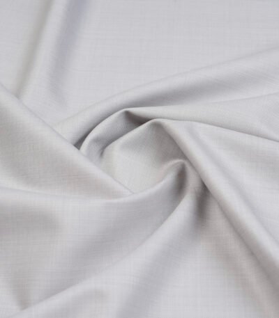 Silver Grey Cavalero Italy Super 120’s Extra Fine Australian Merino Wool Rich Suiting Fabric (Silk Touch Finish) by fashion fabric