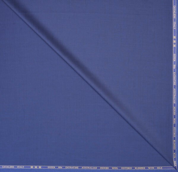 Royal Blue Cavalero Italy Super 150’s Extra Fine Australian 50% Merino Wool Suiting Fabric (10 %Silk Blend) - Image 3