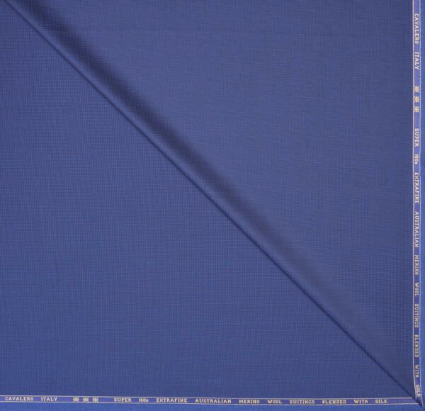 Royal Blue Cavalero Italy (Unstitched ) Super 150’s Extra Fine Australian 50% Merino Wool Suiting Fabric (10 %Silk Blend) - Image 3