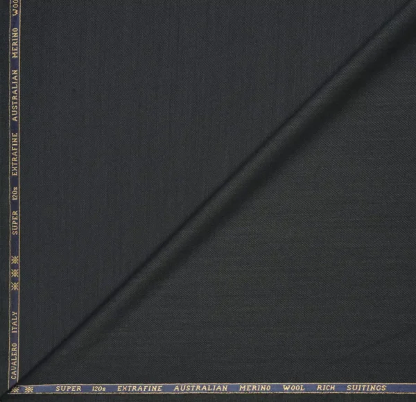 Cavalero Italy | Dark Grey | Super 120’s Extra Fine Australian Merino Wool Rich Suiting Fabric (Unstitched) - Image 3