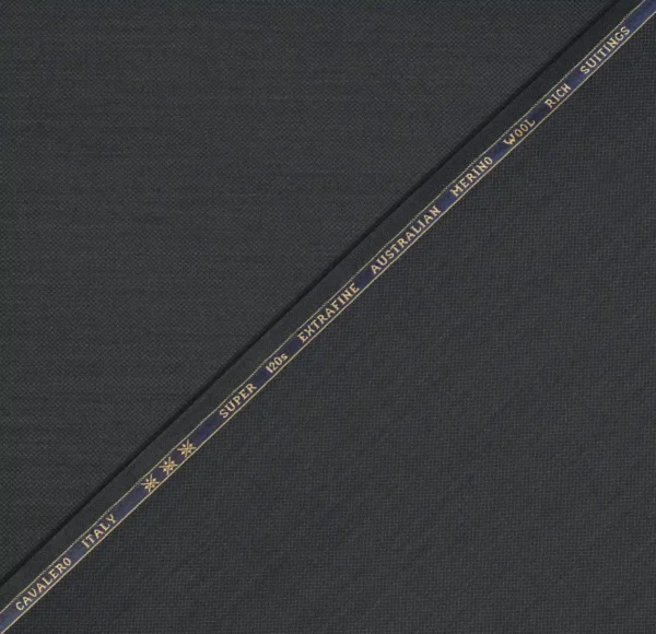 Cavalero Italy | Dark Grey | Super 120’s Extra Fine Australian Merino Wool Rich Suiting Fabric (Unstitched) - Image 2