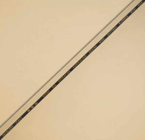 Soft Beige | Cavalero Italy | Super 150’s Extra Fine Australian 50% Merino Wool Suiting Fabric (10%Silk Blend) - Image 2