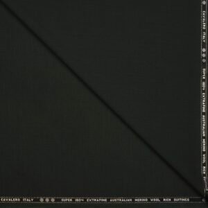Cavalero Italy | Ultra-Premium Dark Green Unstitched Suiting Fabric | 180s Count & 95% Australian Merino Wool - Image 3
