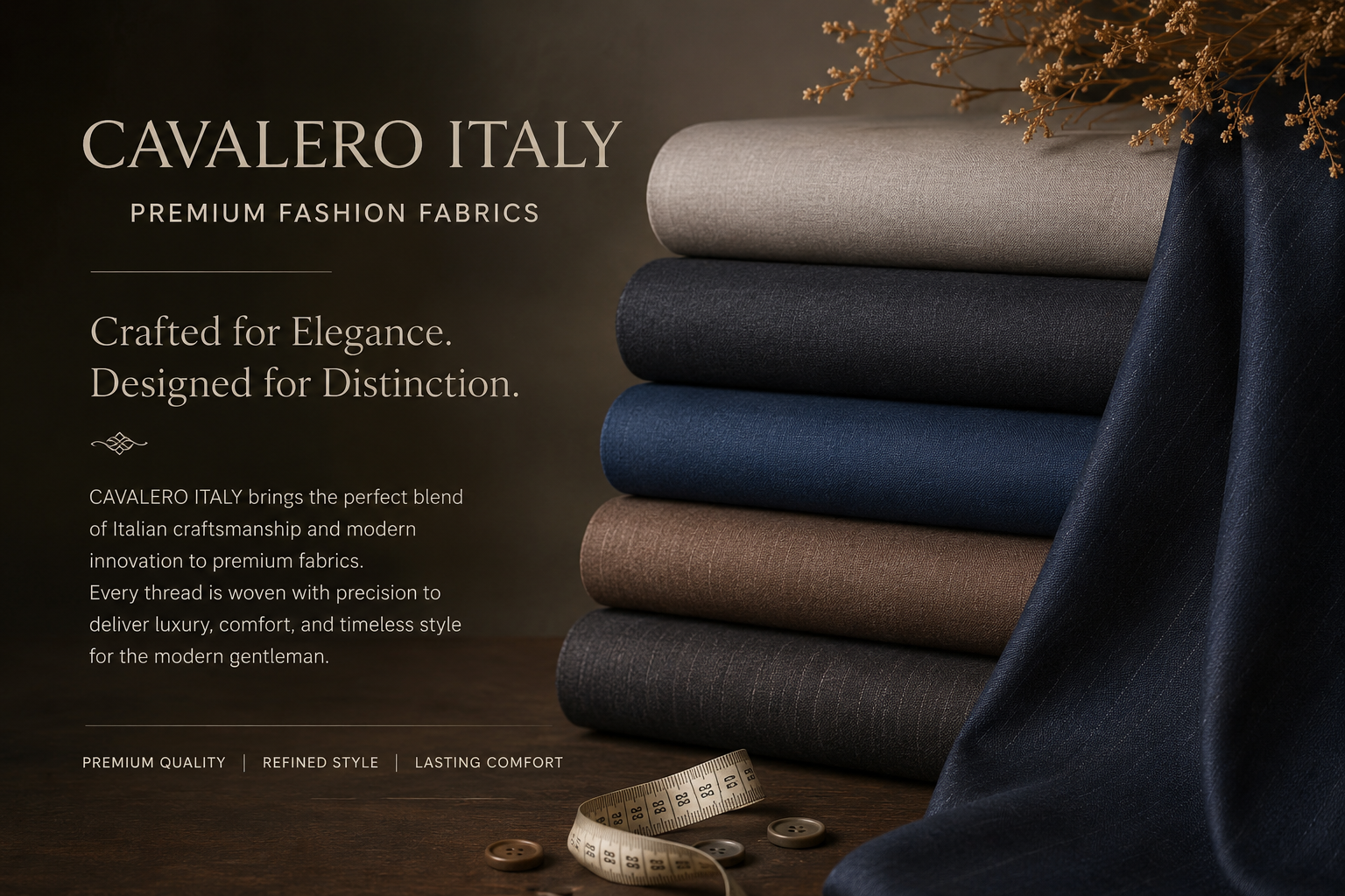 High-quality Cavalero Italy suiting fabric