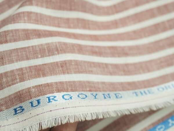 🧡 The Original Irish Heritage Linen Estd. 1912 – Emerald by Burgoyne | Rust Stripes | 60 Lea Pure Linen - Image 2