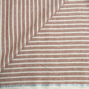 🧡 The Original Irish Heritage Linen Estd. 1912 – Emerald by Burgoyne | Rust Stripes | 60 Lea Pure Linen - Image 3
