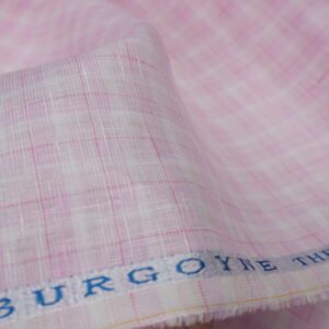 The Original Irish Heritage Linen Estd. 1912 – Emerald by Burgoyne | 60 Lea Pure Linen Unstitched Shirting Fabric(Pink Checks ) - Image 3