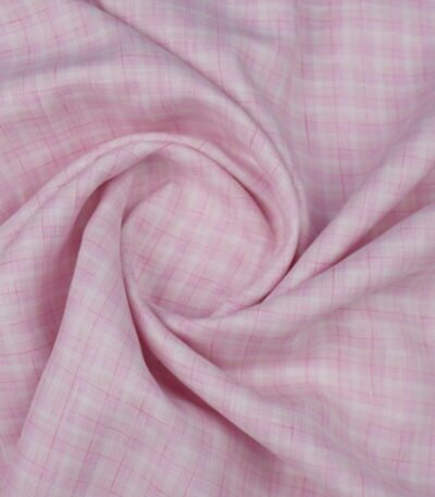 The Original Irish Heritage Linen Estd. 1912 – Emerald by Burgoyne | Pink Checks | 60 Lea Pure Linen at Fashion Fabric