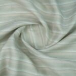 Cavalero Premium 100% Pure Linen 60 Lea | White With Pista Stripes available at The fashion Fabric