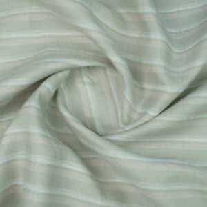 Cavalero Premium 100% Pure Linen 60 Lea | White With Pista Stripes available at The fashion Fabric