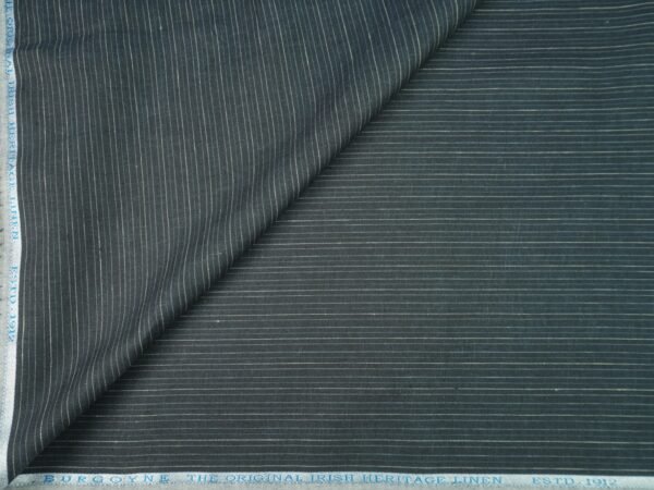 Burgoyne Original Irish Heritage Linen Estd. 1912 – Emerald | 60 Lea Pure Linen | Unstitched Shirting Fabric(Dark Grey) - Image 3