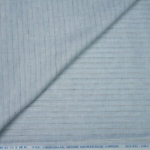 The Original Irish Heritage Linen Estd.1912 by Burgoyne | 80 Lea | 100% Pure Linen | Sky Stripes Shirting Unstitched Fabric - Image 3