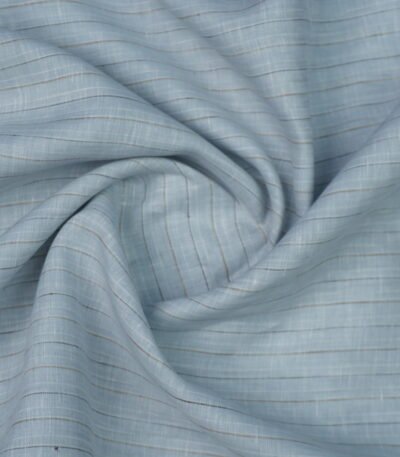 The Original Irish Heritage Linen Estd. 1912 by Burgoyne | 80 Lea | 100% Pure Linen | Sky Stripes at Fashion Fabric