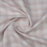 Cavalero Premium 100% Pure Linen 60 Lea | White with Peach Checks | The Fashion Fabric