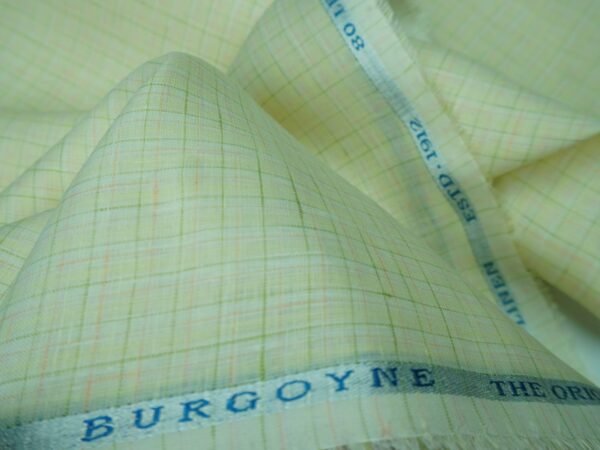 The Original Irish Heritage Linen Estd. 1912 by Burgoyne | 80 Lea | 100% Pure Linen Unstitched Fabric(Yellow Checks) - Image 2