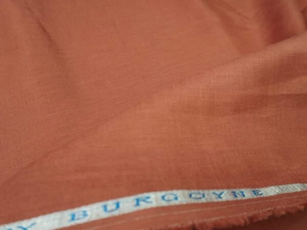 Burgoyne Original Irish Heritage Linen Estd. 1912 – Emerald | Rust | 60 Lea Pure Linen Unstitched Shirting Fabric - Image 2