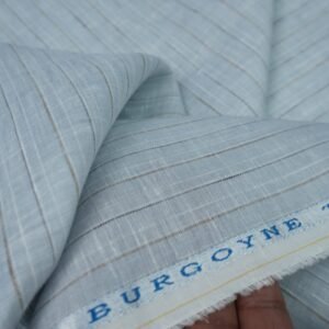 The Original Irish Heritage Linen Estd. 1912 by Burgoyne | 80 Lea | 100% Pure Linen Unstitched Fabric ( Grey Stripes) - Image 3
