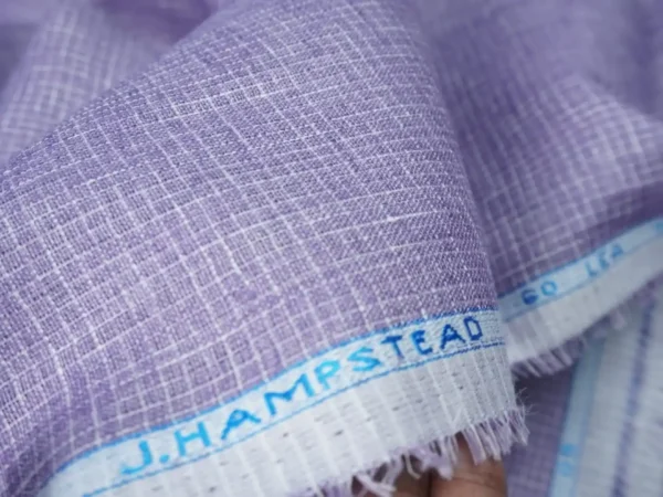 💜 J.Hampstead 100% European Linen | 60 Lea | Purple Self Design - Image 2