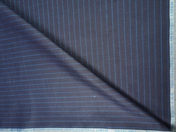 The Original Irish Heritage Linen Estd. 1912 by Burgoyne | 80 Lea | 100% Pure Linen | Purple Stripes Shirting Unstitched Fabric - Image 2