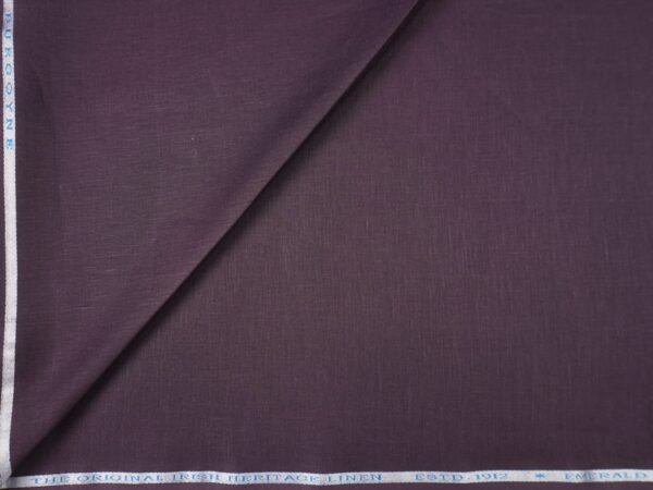 Burgoyne Original Irish Heritage Linen Estd. 1912 – Emerald  | Unstitched Shirting Fabric (Purple Colour) | 60 Lea 100% Pure Linen - Image 2