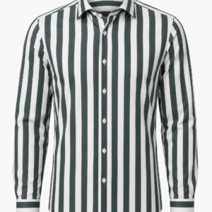 Green Stripe Shirting Fabric