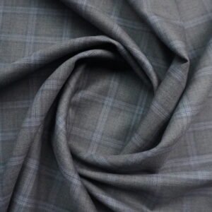 Cavalero Suiting Fabric - Grey Windowpane Super 130's