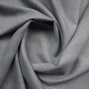 Grey Check Wool Suiting Fabric