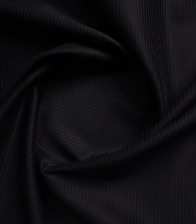 Black Stripe Cotton Shirting Fabric
