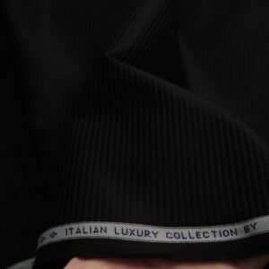 Black Stripe Cotton Shirting Fabric