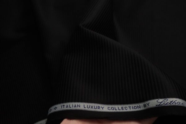 Black Stripe Cotton Shirting Fabric